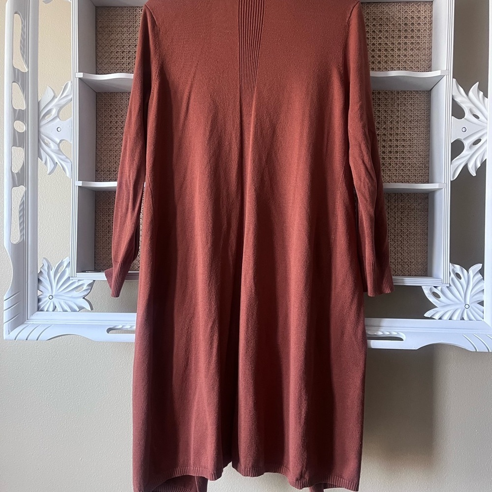 Time and Tru Ribbed Rust Orange Sweater - Picture 4 of 7